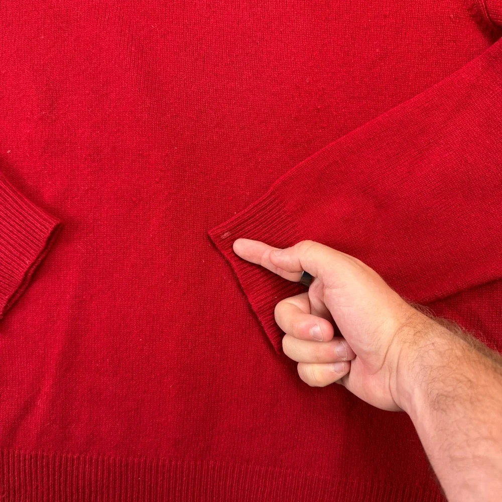 Vintage Polo Ralph‎ Lauren Sweater Mens Large Red V-Neck Lightweight Knit Pony